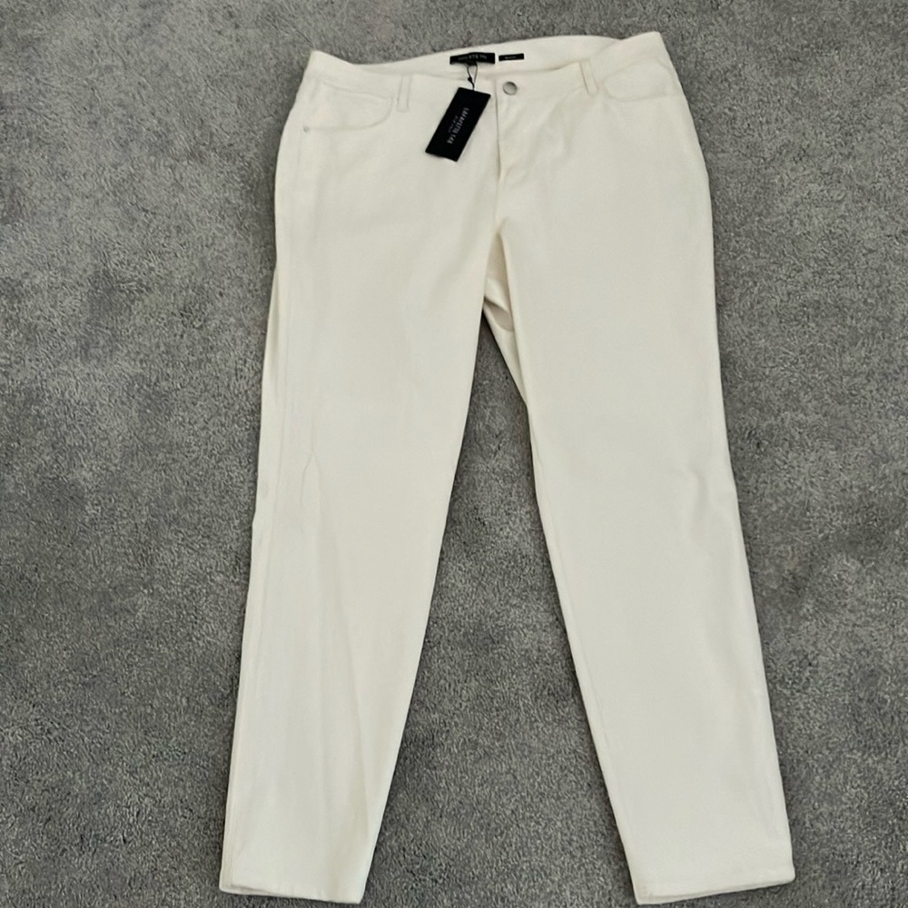NEW! Lafayette 148 Ecru Mercer Jeans size 14